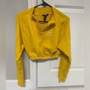 Forever 21 cropped yellow sweater
